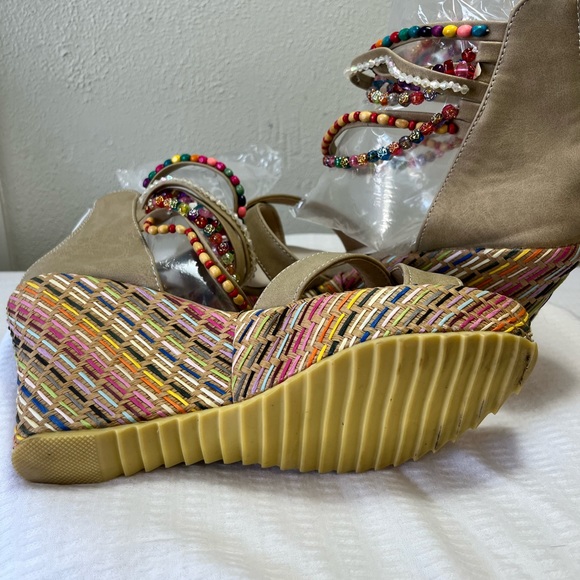 Sold…Get More Beauty Wedge Beaded Wedge Heels - Picture 7 of 13